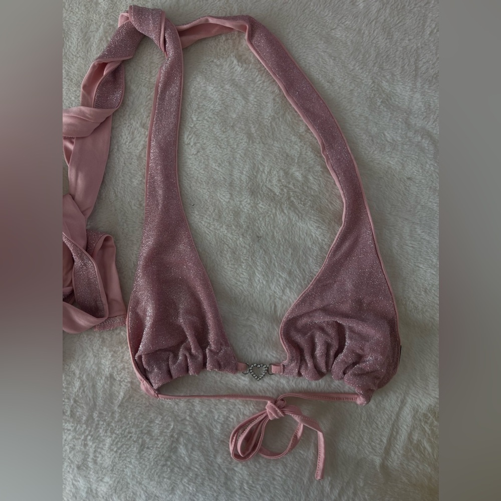 Pink Sparkly Tie Top